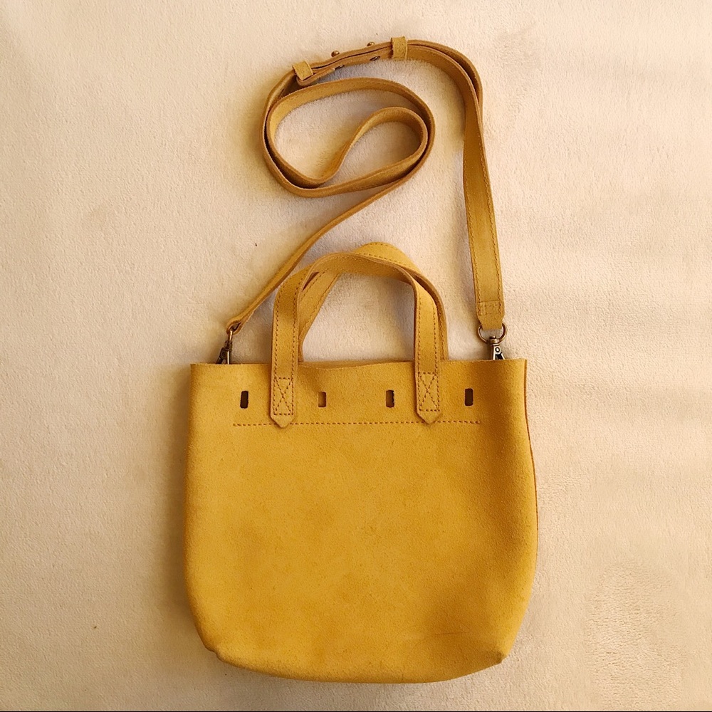 Madewell Small Suede Transport Bag - Yellow